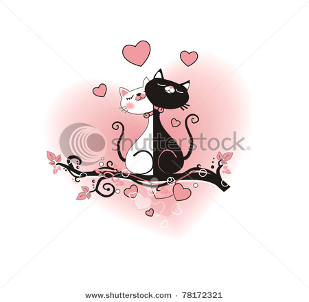 4708174_stockphototwoillustratedcatsonatwig78172321 (450x439, 37Kb)