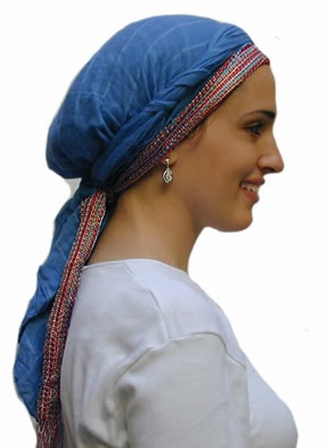 стилей завязывания тихля - платка, который носят на голове замужние ортодоксальные еврейки (464x640, 45Kb)