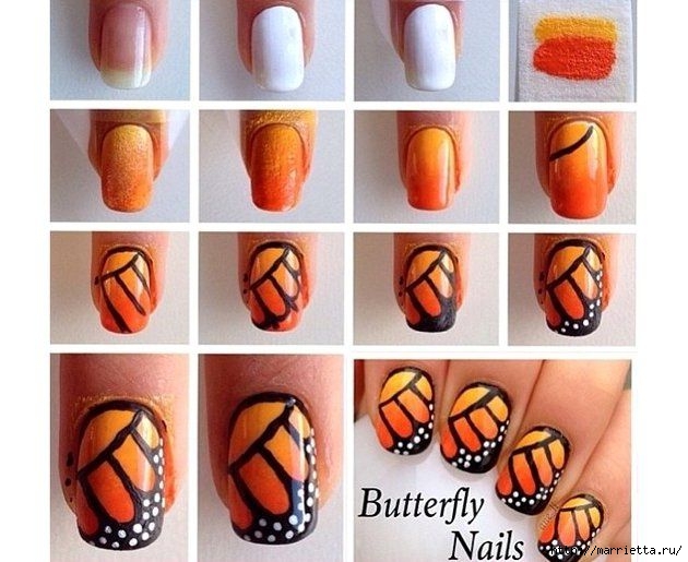 Как нарисовать бабочку на ногтях (28) (630x515, 181Kb)