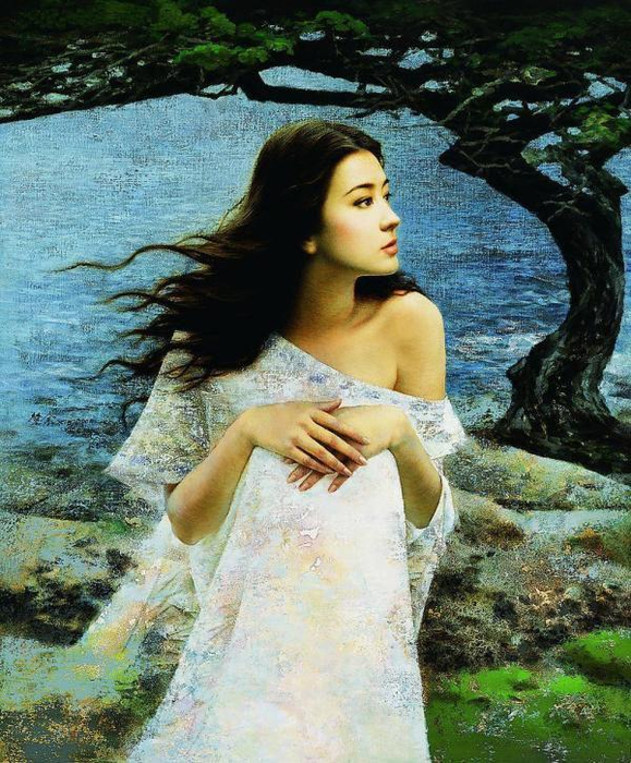 Китайские девушки художника Xie Chuyu (Се Чую)15 (579x700, 513Kb)