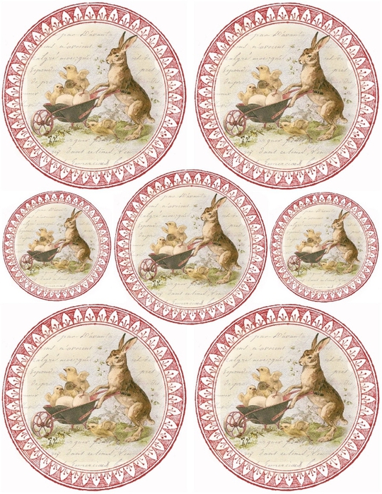 bunny & chicks ~ circular tags (540x700, 363Kb)