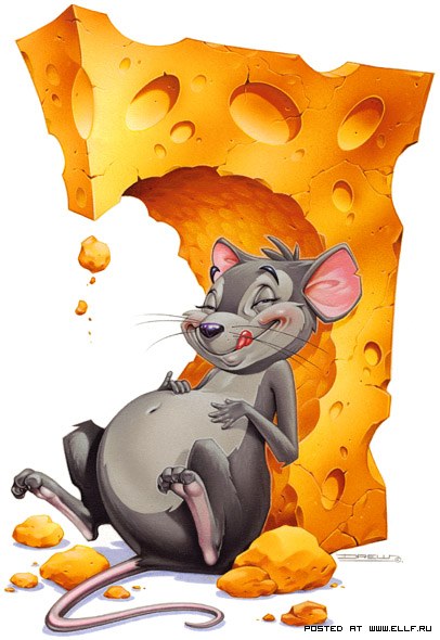 мышь ,объевшаяся сыра (406x590, 57Kb)