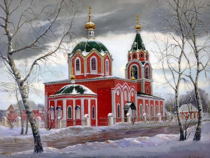 025 Fedoskino - biserica Adormirii Maicii Domnului.  Mytischi.  Moscova (700x526, 296Kb)