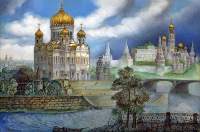 030 Fedoskino - Catedrala Hristos Mântuitorul.  Moscova (700x462, 210Kb)