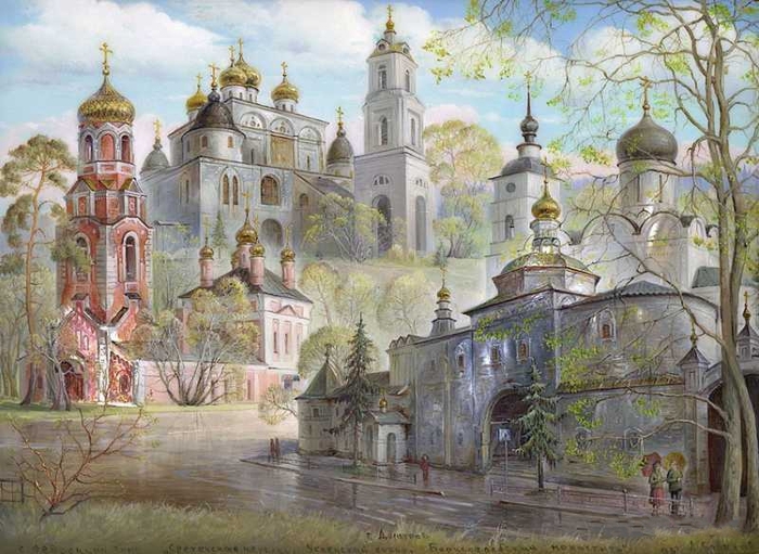033 Fedoskino - Biserica de purificare.  Catedrala Adormirea Maicii Domnului.  Gleb Mânăstire Dmitrov (700x511, 301Kb)