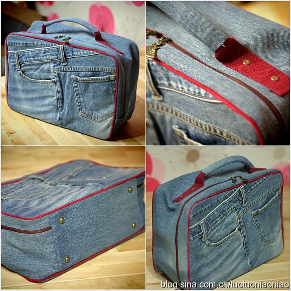 Сумка-чемодан из старых джинсов. Мастер-Класс - Babyblog.ru.