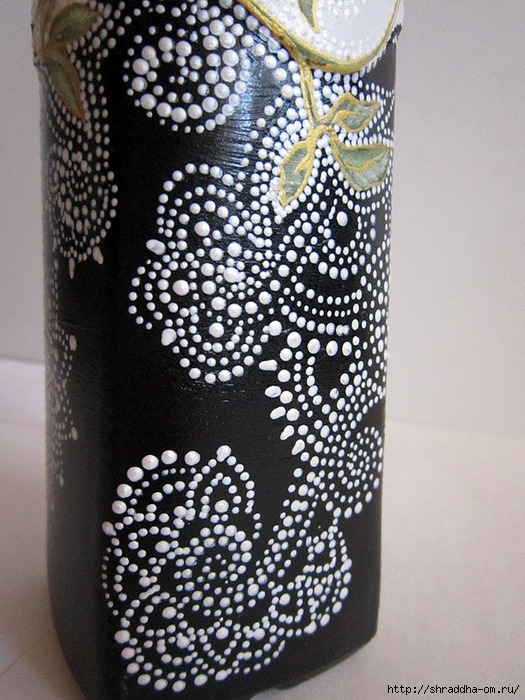 бутылка декоративная, декупаж, акрил, автор Shraddha, 8 (525x700, 298Kb)