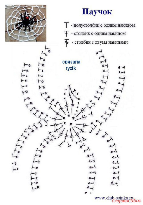 Вязание спицами схема паучки Вязание спицами схема паучки