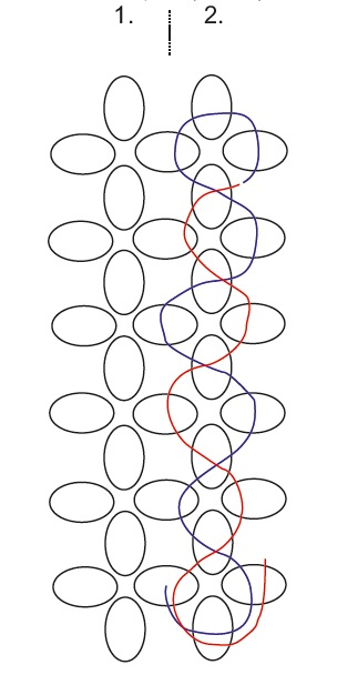 Ментоловый браслет из бисера. Схемы плетения (13) (304x608, 98Kb)