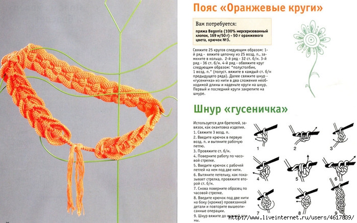 Учимся вязать оригинальные пояса Учимся вязать оригинальные пояса