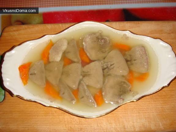 Заливное из свиного сердца пошаговый рецепт