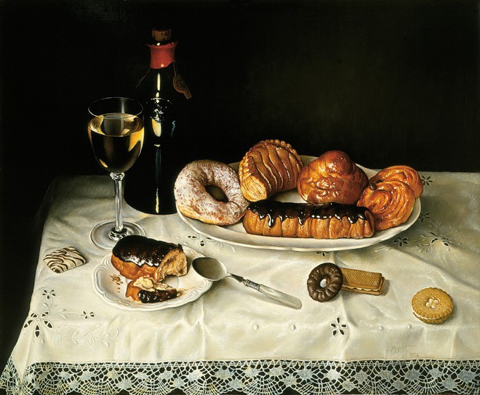 CAKES AND WINE 46x56 cms Oil on canvas 1994 copy (700x576, 111Kb)