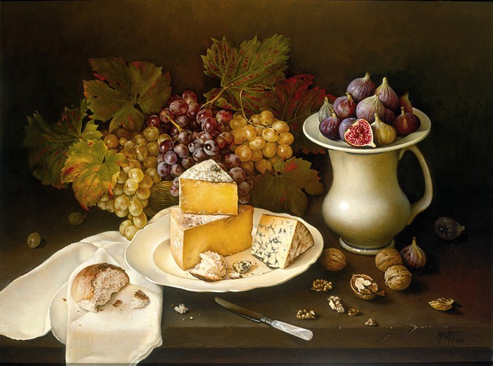 CHEESE WITH FRUITS 61x81 cms oil on canvas 1994 (700x520, 98Kb)