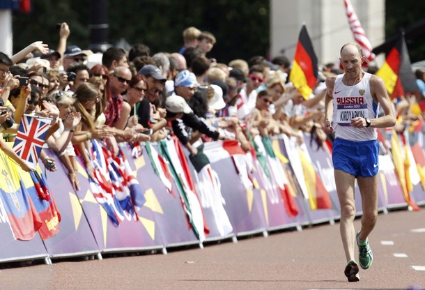 Золотым призёром в спортивной ходьбе на 50 км стал Сергей  Кирдяпкин, Лондон, 11 августа 2012 года