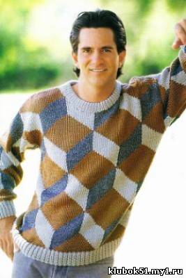 Мужские свитера, джемпера и пуловеры спицами
