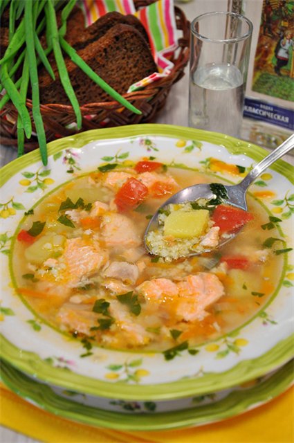 Рецепт рыбного супа из семги