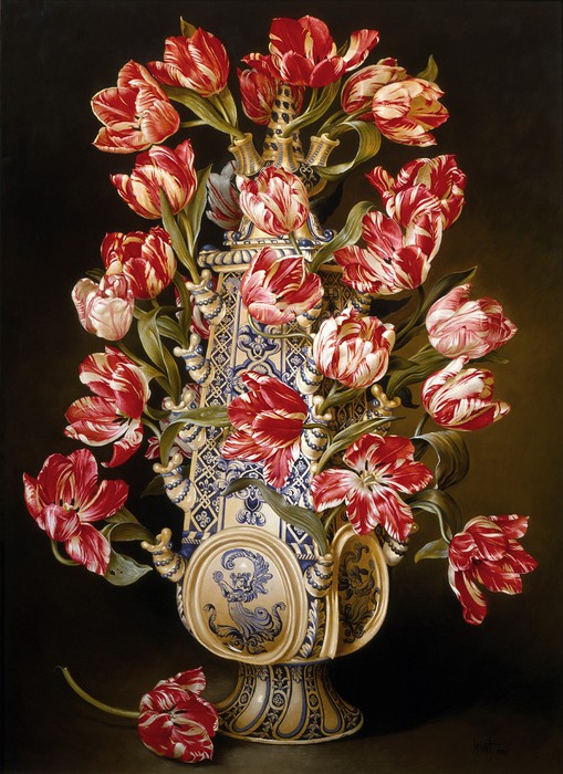 TULIP%20VASE%20WITH%20PINK-WHITE%20TULIPS%2091x66%20Cms%20Oil%201995 (509x700, 128Kb)