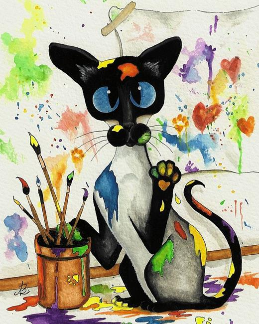 Как нарисовать котенка в краске Как нарисовать котенка в краске