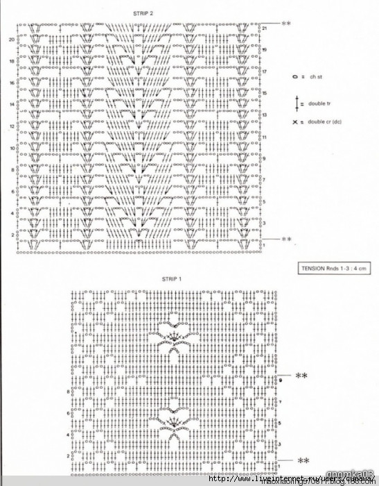 design 方格花图案钩针短袖衫图解_图解大全 手工|钩针花样图解 img.