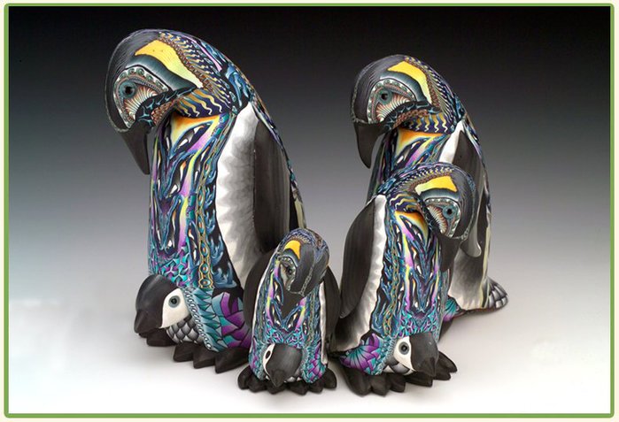 Fimo Creations Penguin Papa Figurine.