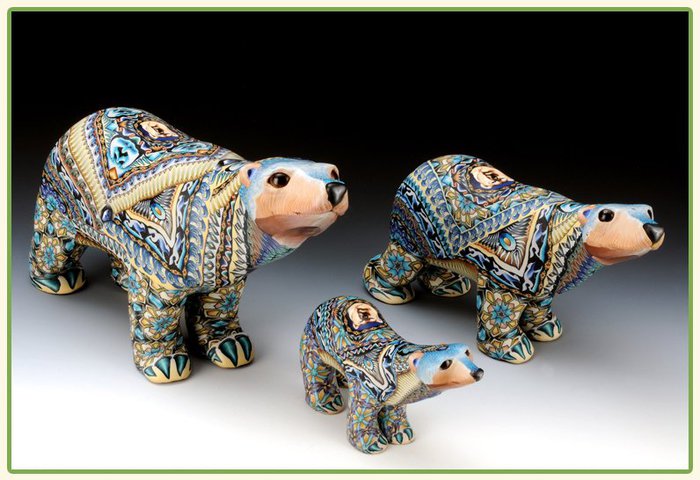 Fimo Polar Bear Authentic figurines handcrafted by artist Jon Anderson
