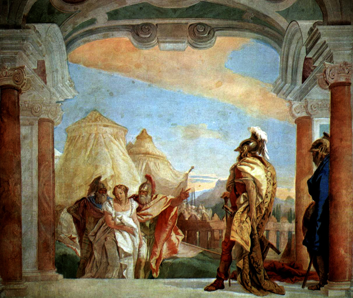 Evribat Talfiby și poate duce la Agamemnon Briseidu.  1757 (Giovanni Battista Tiepolo  (700x591, 447Kb)
