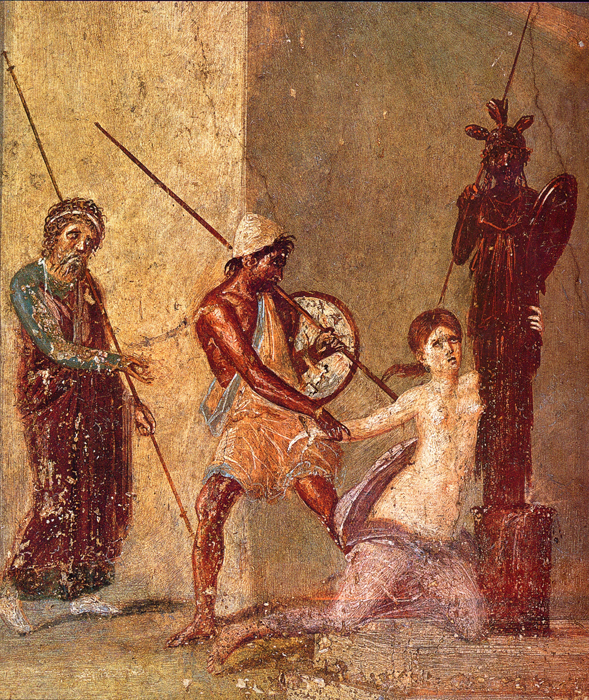 Ajax (Jr.), trage Cassandra la Palladium in fata lui Priam.  (Pompei, Casa  (589x700, 700kb)