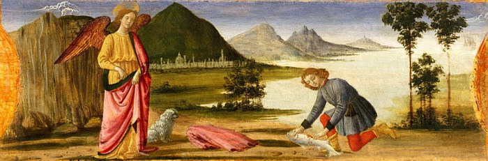 Давид Гирландайо (Италия, Флоренция 1452-1525) - Товий  и ангел  ок.1479 (700x231, 70Kb)