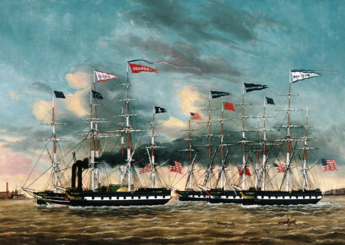 Джеймс Гай Эванс - Буксировка лодки Завоевателя 1852 (700x497, 111Kb