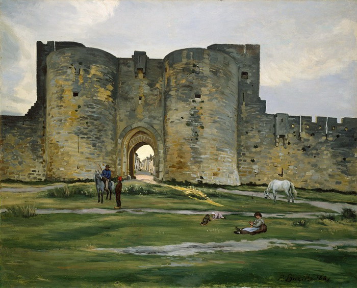 Жан-Фредерик Базиль - Порт-де-ла-Рейне в Эг-Морт 1867 (700x565, 115Kb)