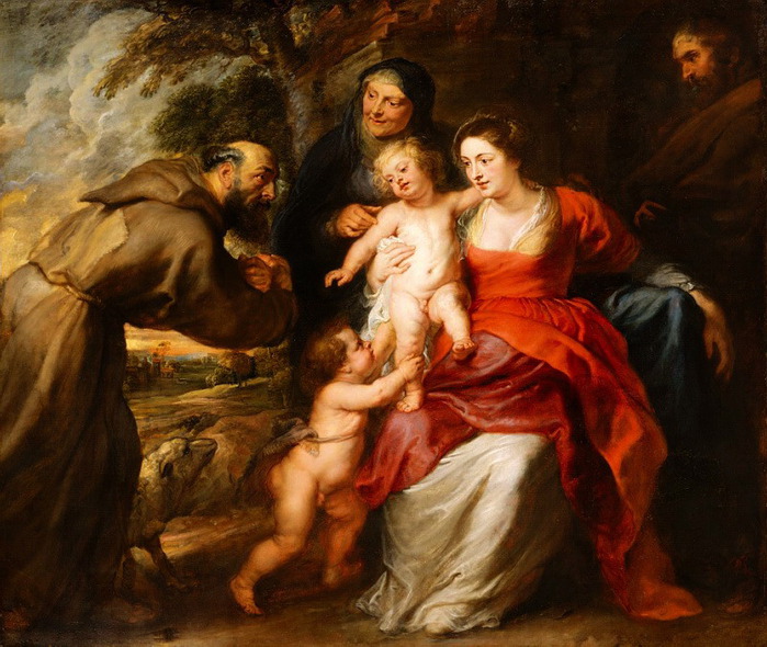 Метрополитен   Питер Пауль Рубенс - Святое семейство со святыми Франциском и Анной и младенцем св. Иоанном Крестителем (700x590, 141Kb)