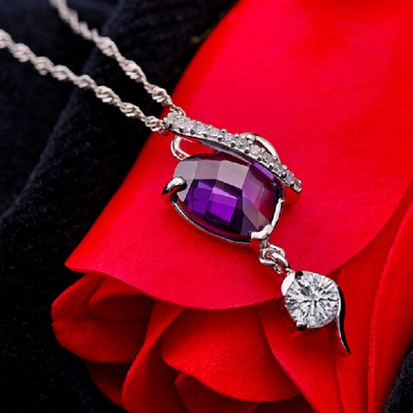 Кулон серебряный «Фиолетовое сердечко» (600x600, 42Kb)