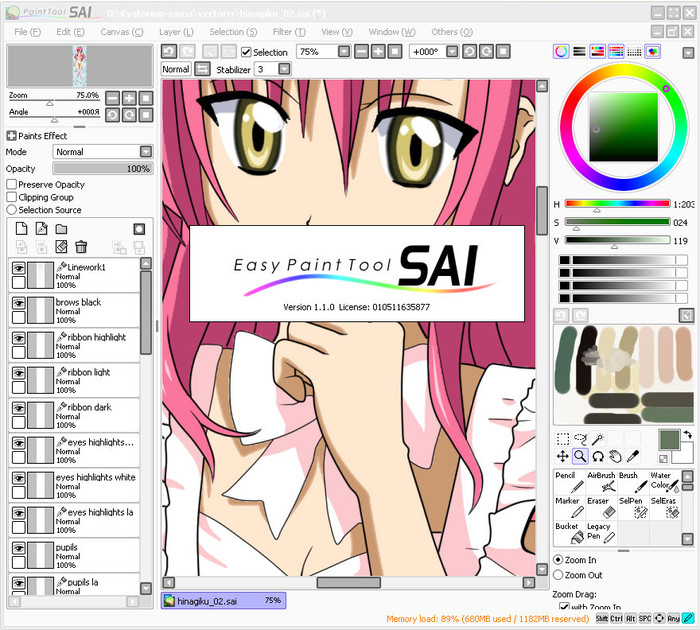 Easy Paint Tool SAI ver 1/b.b 1/b.0 c дополнительными.