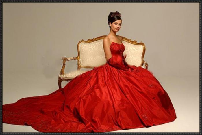 Krasnoe_svadebnoe_platje. Стильные свадебные платья красного цвета.