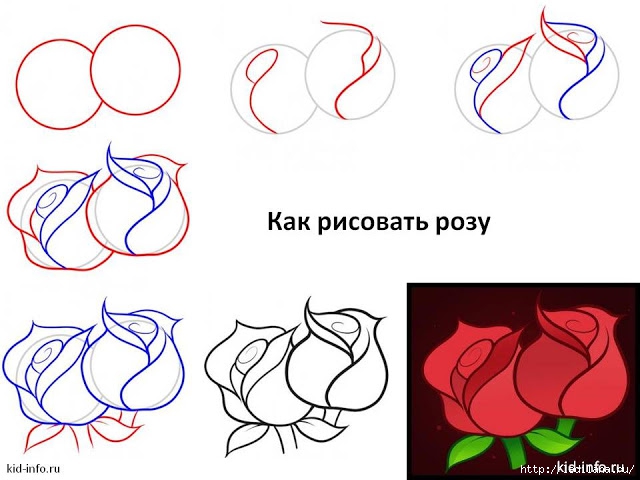 Как нарисовать розу карандашом