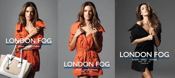 Алессандра Амбросио в кадре и за кадром рекламы London Fog. Фотографии