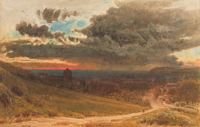 Альберт Гудвин (английский, 1845-1932) Hastings на закате аква 1885(700x446, 232Kb)