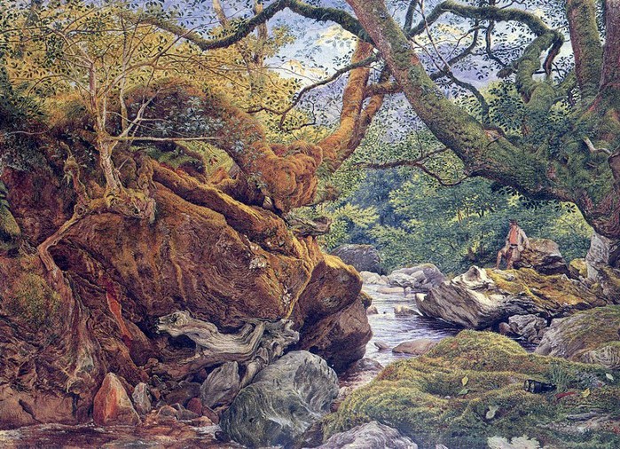 Джозеф Ноэль Патон (шотландский, 1821-1901) .Study From Nature Inveruglas 1857 акварель с гуашью (700x506, 195Kb)