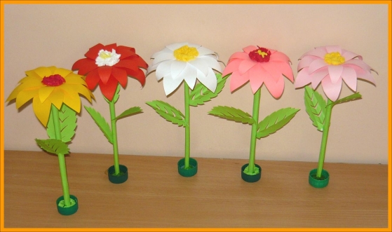 Цветы из бумаги мастер класс для детского сада