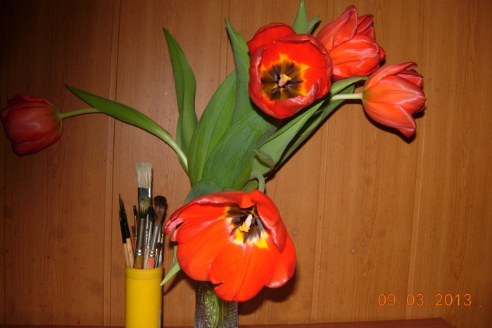 Как сделать тюльпаны из атласных лент