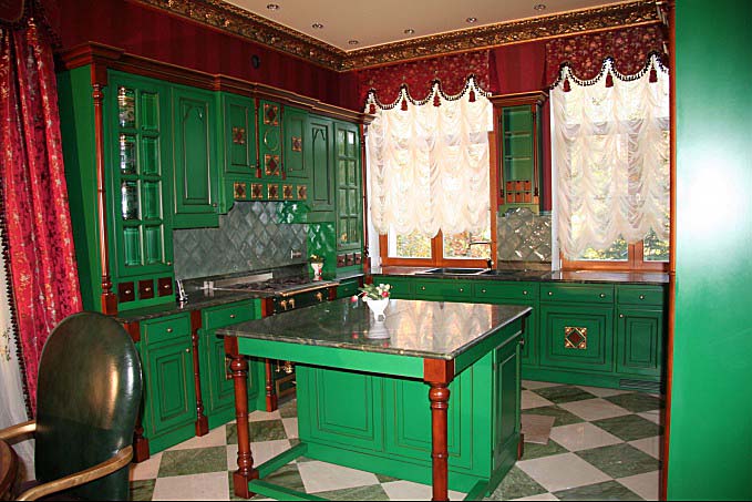 Малахитовая кухня в интерьере фото Малахитовая кухня в интерьере фото