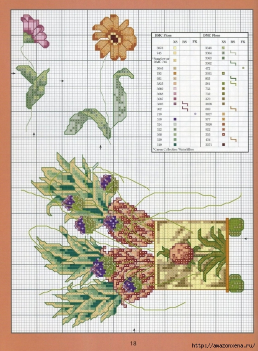 Отличный журнал вышивки Marie Barber - Cross-Stitch Florals (12) (515x700, 316Kb)