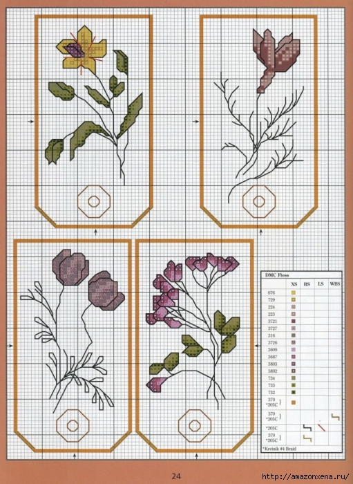 Отличный журнал вышивки Marie Barber - Cross-Stitch Florals (18) (511x700, 323Kb)