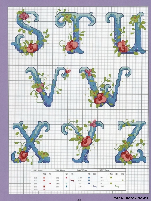 Отличный журнал вышивки Marie Barber - Cross-Stitch Florals (42) (528x700, 321Kb)