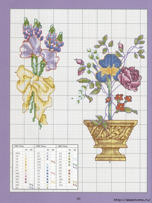 Отличный журнал вышивки Marie Barber - Cross-Stitch Florals (54) (526x700, 306Kb)