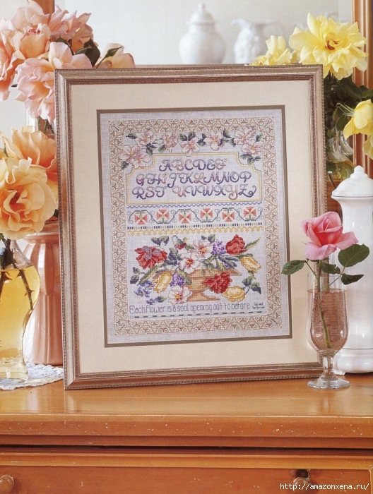 Отличный журнал вышивки Marie Barber - Cross-Stitch Florals (62) (528x700, 323Kb)