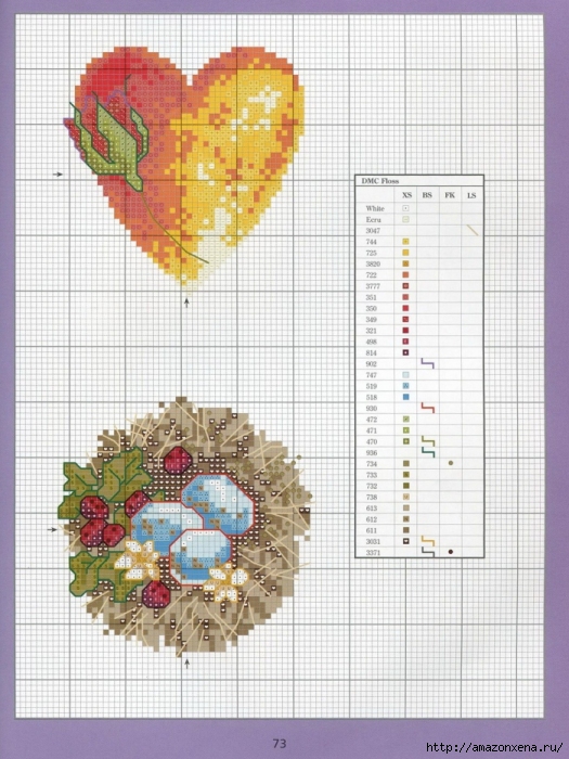 Отличный журнал вышивки Marie Barber - Cross-Stitch Florals (67) (525x700, 288Kb)