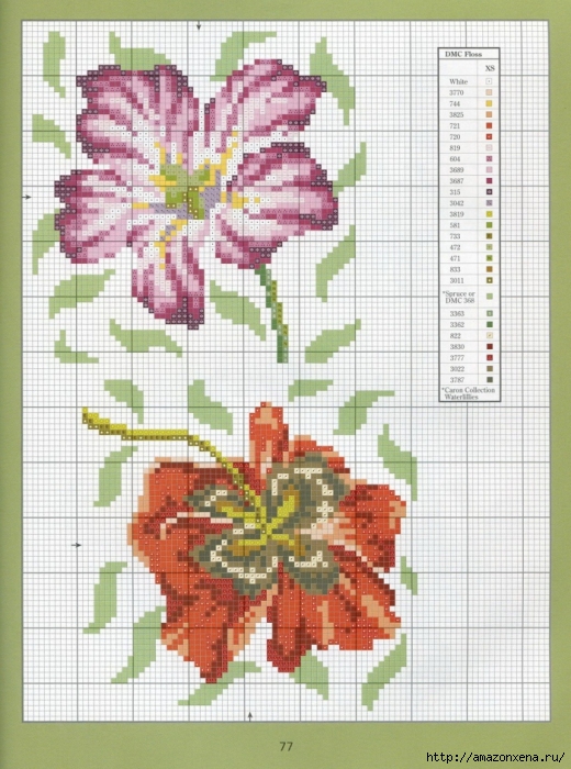 Отличный журнал вышивки Marie Barber - Cross-Stitch Florals (71) (520x700, 301Kb)