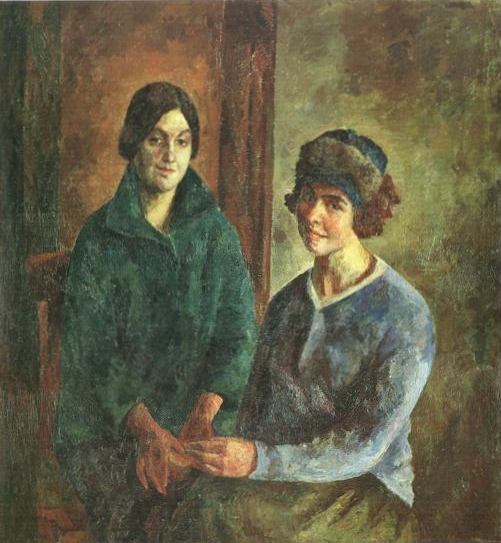 Двойной портрет (Н.И.Свешникова и Г.А.Назаровская). 1924 (501x543, 46Kb)