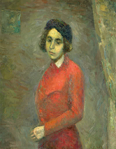 Женщина в синем берете. Портрет Л.Г.Попеску. 1932. (400x514, 31Kb)